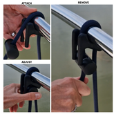 The Adjustable Fender Mate™ - Quick Release Boat Fender Hangers (Black)